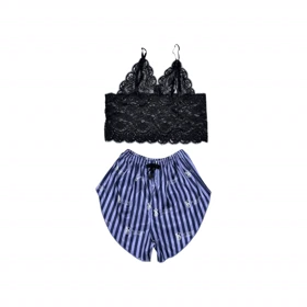 ست نیمتنه گیپور و شلوارک طرح ویکتوریا سکرت 108