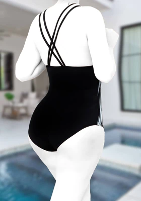 مایو شنا زنانه NABAJI ضد کلر SLEEP مشکی پشت بند