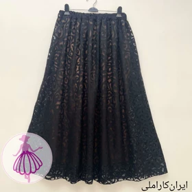 دامن توری طرح ایرانی در رنگبندی متنوع (کاراملی)
