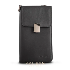کیف دوشی و دستی چرم یلسان مدل کارن کد 012-GN (مشکی)
