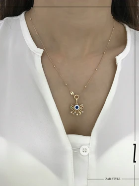 گردنبند چشم نظر ماه و ستاره خورشیدی