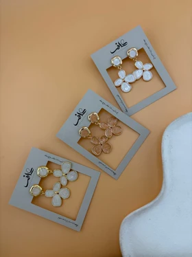 گوشواره های گل میناکاری 2 تکه