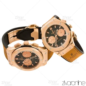 ست ساعت هابلوت کلاسیک فیوژن سه موتوره بند قهوه ای 101643