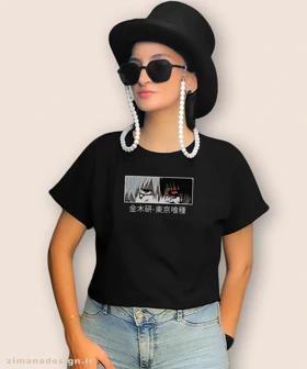 کراپ زنانه طرح توکیو غول شخصیت کانکی کد 955