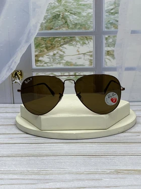 عینک آفتابی خلبانی ری‌بن مدل RB3025 پلاریزه فریم فلزی، عدسی کریستال سایز 60