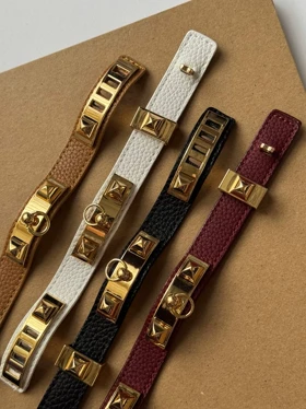 دستبند چرمی قفل دار