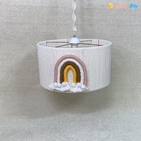 لوستر مکرومه اتاق کودک قطر 35 سانتی متر مدل رنگین کمان 01