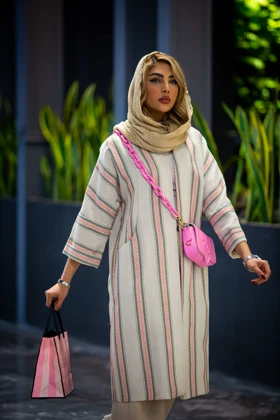 مانتو کنفی طرحدار جیب هلالی