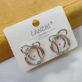 گوشواره زنانه فانتزی گلد کد 0108 مینیمال رنگ سیلور