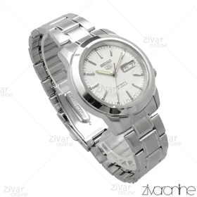 ساعت سیکو 5 اصل مردانه نقره ای صفحه سفید اتوماتیک 104172