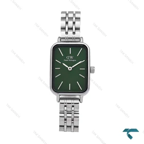 ساعت DW زنانه مستطیلی استیل صفحه سبز DW-6187-L