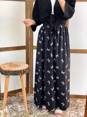 دامن نخی پاپیون مشکی