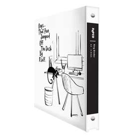 کلاسور پاپکو Papco مدل Ring Binder 4-Ring بلک اند وایت سایز A4