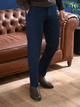 شلوار کتان سرمه ای کد p292