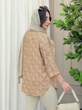 مانتو شومیزی آستین پاگن گلاره