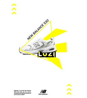 کفش کتانی مردانه و زنانه سفید نقره ای NEW BALANCE 530