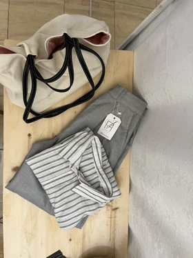 شومیز لینن ترک راه راه طرح جدید کد 1006