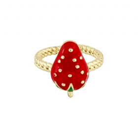 انگشتر دخترانه طرح توت فرنگی