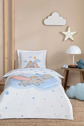 سرویس روتختی نوزاد Özdilek مدل Dumbo Dream Disney دارای مجوز پنبه - آبی