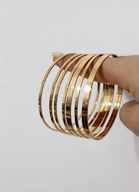 النگو آینه ای براق طلایی 835