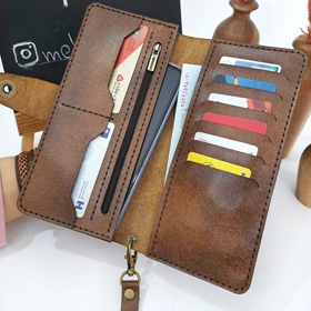 کیف پول دستی چرم طبیعی