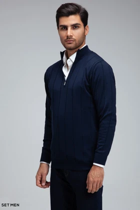 بافت مردانه نیم زیپ دیپلمات