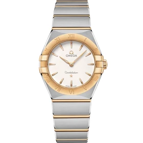 ساعت امگا کانسلیشن زنانه دورنگ طلایی ایندکس خط Omega Constellation silver gold