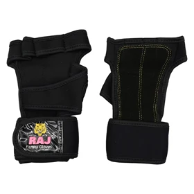 دستکش و محافظ کف دست بدنسازی راج مدل 404K1386 مشکی بسته دو عددی