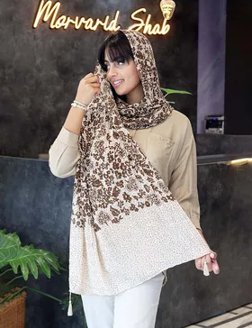 شال پلیسه گل‌دار کد : L136