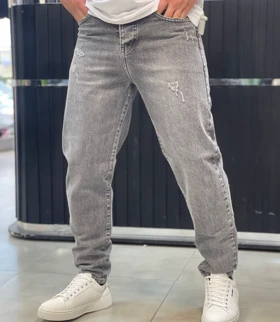 شلوار مام فیت طوسی سایز بزرگ تا 54 موجود پارچه جین کجراه پنبه درجه یک کد 85