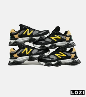 کفش کتانی مردانه مشکی طوسی زرد NEW BALANCE 9060 مدل 7345