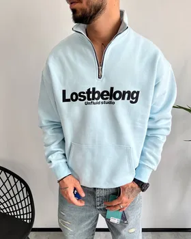 دورس نیم زیپ LOSTBELONG رنگ ابی اسمانی