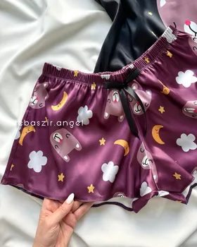 تاپ و شلوارک ساتن