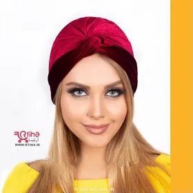 توربان مدل گره‌ای رنگ قرمز (کلاه حجاب دخترانه و زنانه)