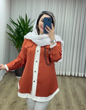 مانتو شومیزی زنجیردار کد 2078