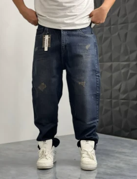 شلوار مام فیت بلوبلک سنگشور پارچه کجراه پنبه اعلا کد 650 اورجینال دیلم