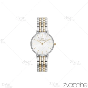 ساعت دنیل ولینگتون زنانه دورنگ طلایی صفحه سفید دور نگین 105377