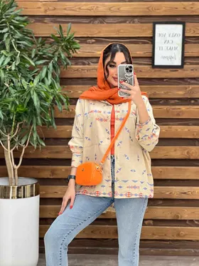 مانتو شومیزی گلدوزی مثلثی