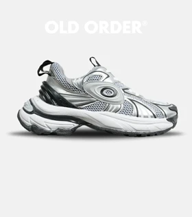 کفش کتانی طوسی نقره ای OLD ORDER turbo gt مدل 6534