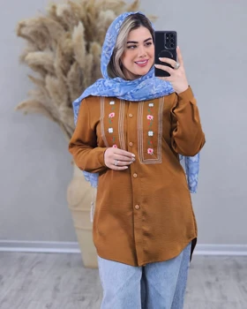 شومیز مانتویی گلدوزی