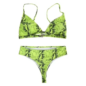 ست بیکینی زنانه مدل Snakeskin-4B0198 سبز