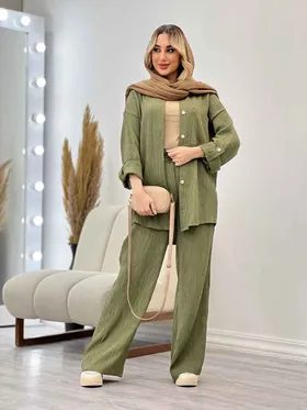 ست مانتو و شلوار تک جیب