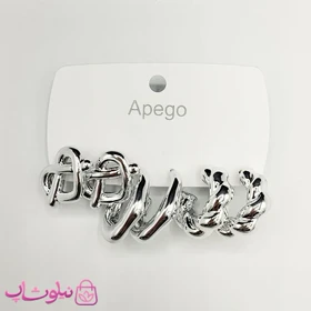 پک گوشواره پینترستی نقره ای رنگ مدل قلب (سه جفت) کد 140