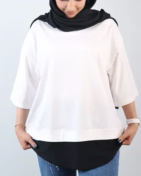 تیشرت لانگ دورنگ زنانه 0310