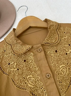 شومیز جلو دکمه تک‌رنگ کد 4841