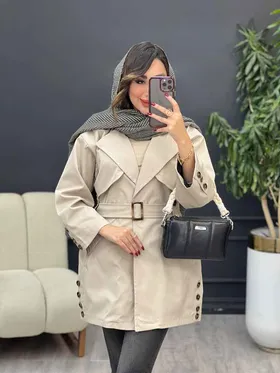 بارانی بغل چهاردکمه ژیله دار