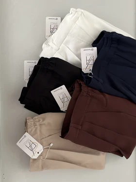 شلوار کرپ نیم بگ زنانه فارکو - راحت و شیک کد 084