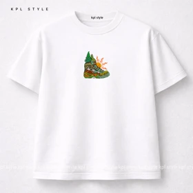 تیشرت باکسی 100٪ پنبه طرح (Outdoor Boot) | کد 1349