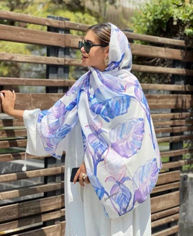 شال نخی یاسی رنگ سال