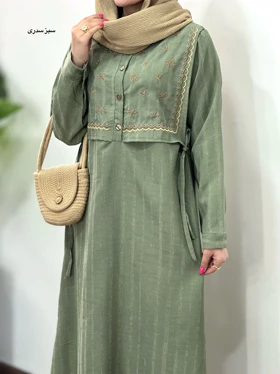 پیراهن مانتویی گلدوزی آیسو گلاره